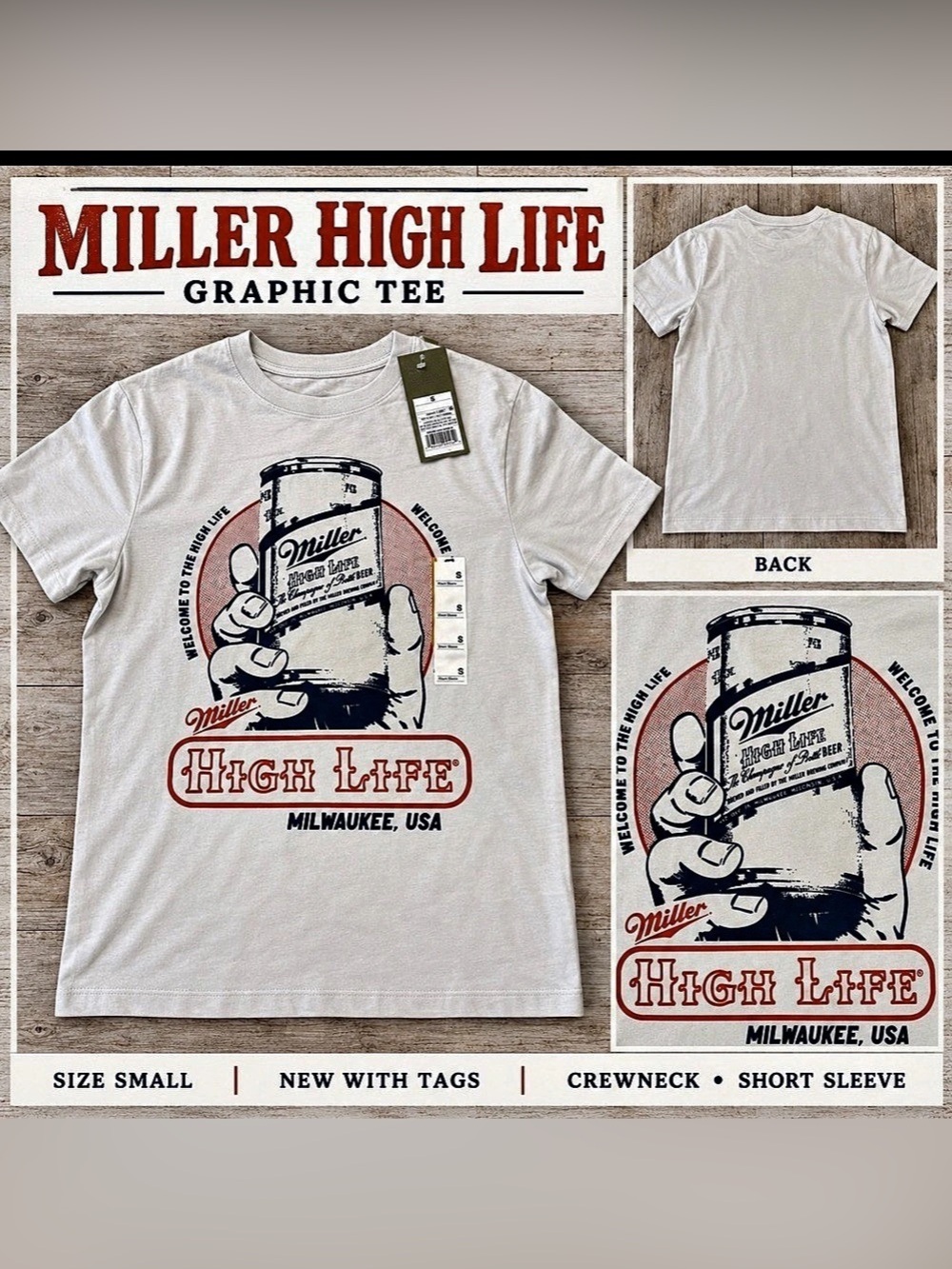 Miller High Life Graphic T-Shirt – Size Small – NWT